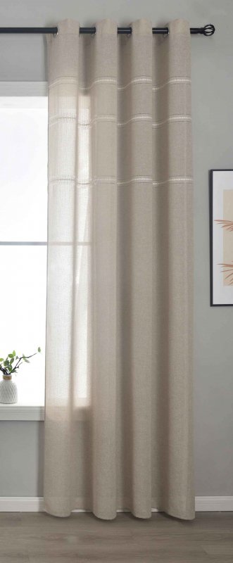 -202450-Halbtransparente Gardine mit Ösen »Leipzig« Kettenmuster lichtdurchlässig