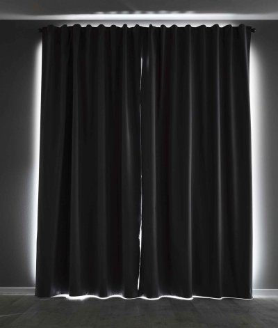 -202410- Grau HxB 175x145 cm Verdunkelungsvorhang 100% Black Out »München Dark« Ösen Raffhalter