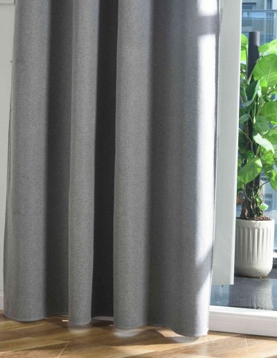 -202410- Grau HxB 175x145 cm Verdunkelungsvorhang 100% Black Out »München Dark« Ösen Raffhalter