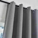 -202410- Grau HxB 175x145 cm Verdunkelungsvorhang 100% Black Out »München Dark« Ösen Raffhalter