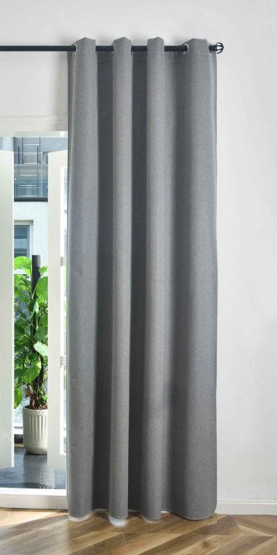 -202410- Grau HxB 245x145 cm Verdunkelungsvorhang 100% Black Out »München Dark« Ösen Raffhalter