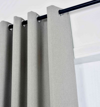 -202410- Sand HxB 225x145 cm Verdunkelungsvorhang 100% Black Out »München Dark« Ösen Raffhalter