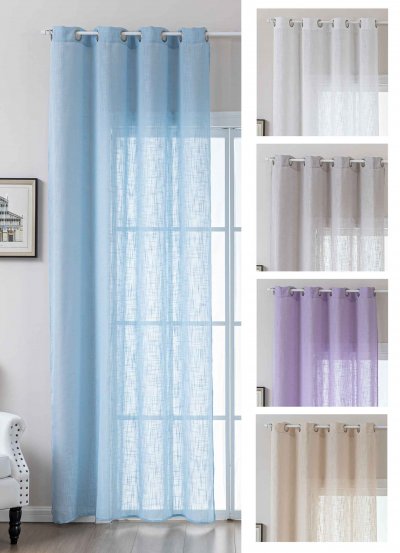 Gardine Uni Grobfaser Linenlook »Seoul«...