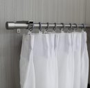-2024140- Edelstahl gebürstet 120 210 cm Ausziehbare Gardinenstange »Ningbo«  Ø16/19 mm Komplettset Wand Deckenmontage