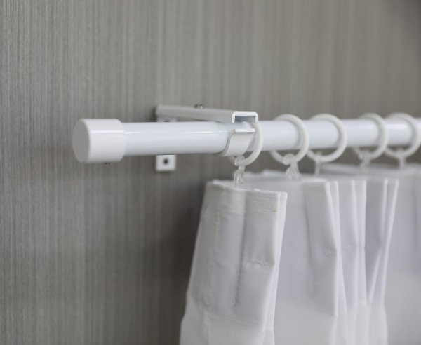 -2024140- Weiß 120 210 cm Ausziehbare Gardinenstange »Ningbo«  Ø16/19 mm Komplettset Wand Deckenmontage