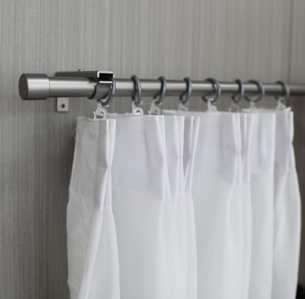 -2024140- Edelstahl gebürstet 120 210 cm Ausziehbare Gardinenstange »Ningbo«  Ø16/19 mm Komplettset Wand Deckenmontage