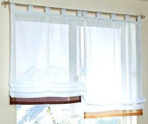 Raffrollo weiß karamell Schlaufen transparenter Stoff Montageanleitung und Zubehör 432411 verschiedene Größen