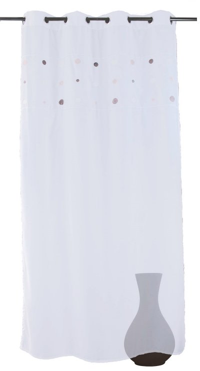 Dekoschal, mit Ösen, Farbe Creme, Design Kreise,...