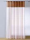 Dekoschal, mit Ösen oder Kräuselband, Farbe Orange, Taupe, Design Streifen, Leicht Transparent, Waschbar, in verschiedenen Größen erhältlich -57091-