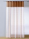Dekoschal, mit Ösen oder Kräuselband, Farbe Orange, Taupe, Design Streifen, Leicht Transparent, Waschbar, in verschiedenen Größen erhältlich -57091-