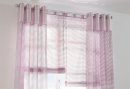Raffrollo lila transparenter Stoff Querstreifen Gardinenband Klettband waschbar verschiedene Größen 714564