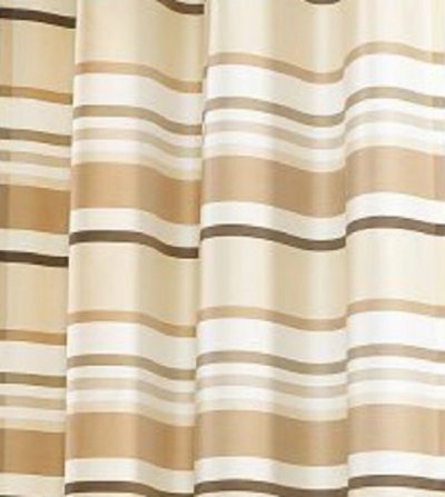 Dekoschal beige BRAUN gestreift Schlaufen Gardinenband...