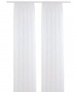 Schlaufenschal mit Universalband, 1 Stück, Querstreifen, Uni Farbe Creme-Weiss, Transparente Gardinen