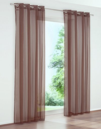 Gardine, 2er Pack, My Home, mit Ösen, Farbe Braun,...