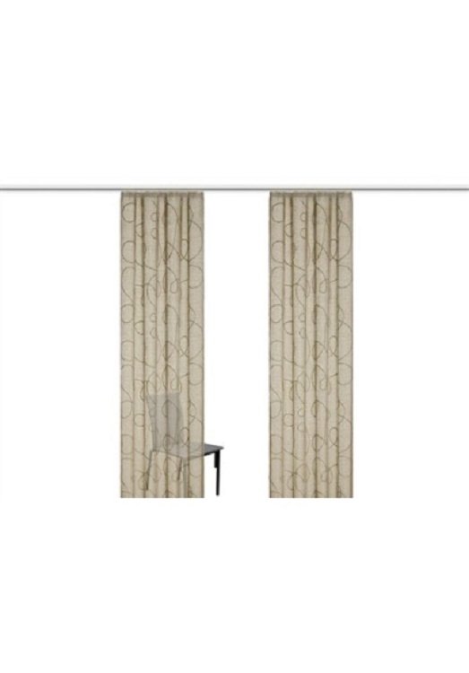 Gardine SAND Gardinenband halbtransparenter Stoff bestickt waschbar verschiedene Größen 859437