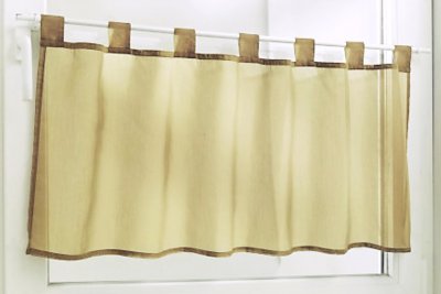 Scheibengardine mit Schlaufen, Farbe Hellbraun, Design...